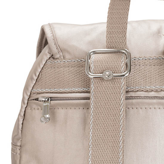 Kipling City Pack Small Metallic Ryggsäck Beige | SE 1700FD